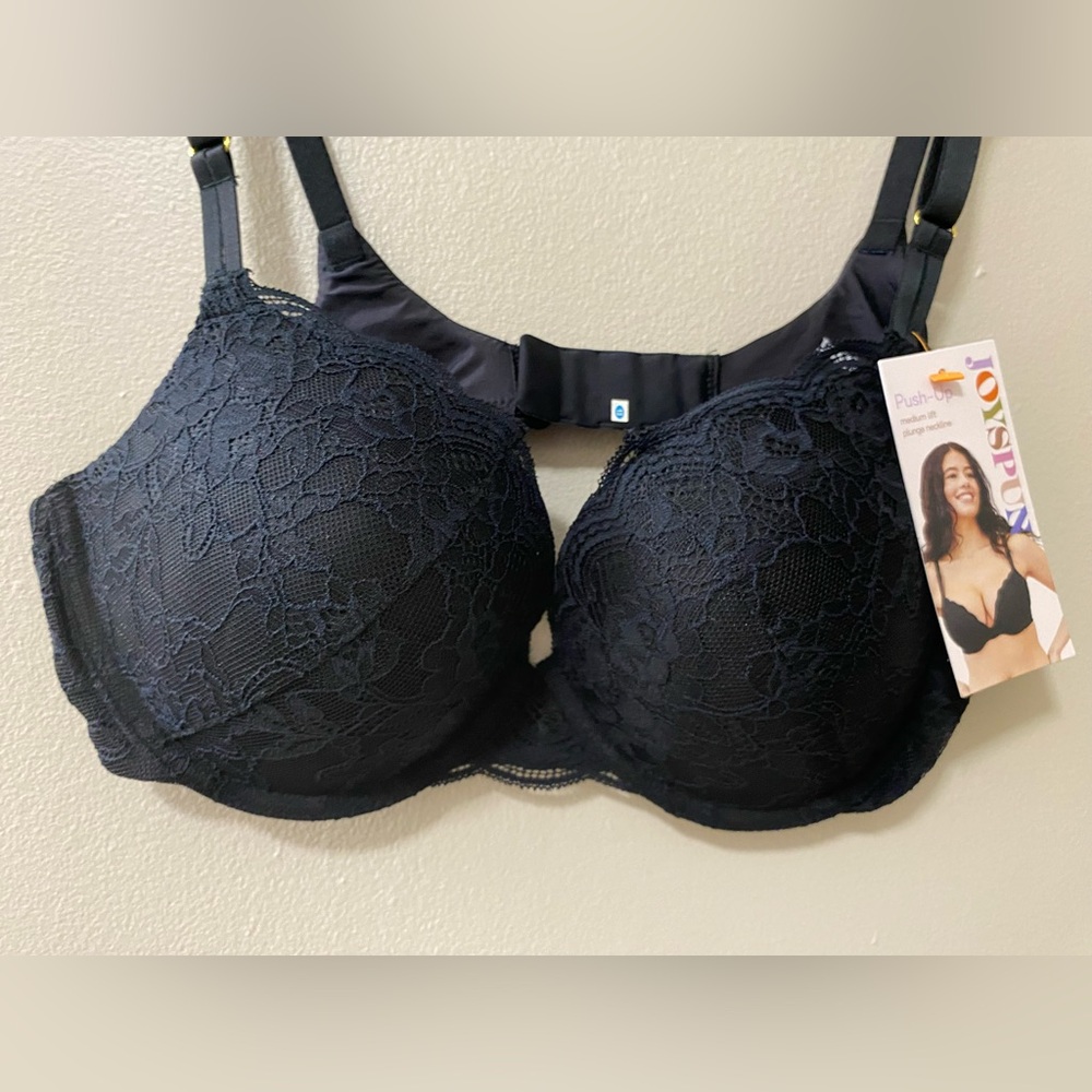 Joyspun push up bra lot 38B lace underwire black pink plunge new with tags - Picture 9 of 11